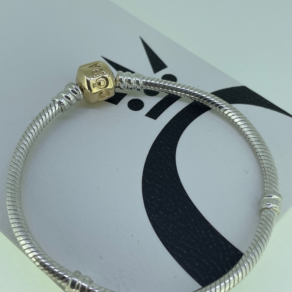 Pandora Sterling Silver w/ 14K Gold Clasp 590702HG - Picture 14 of 16